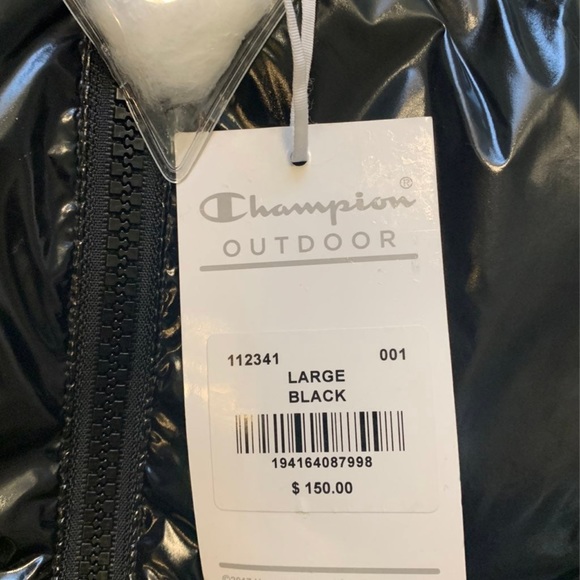 Champion Outdoor Tech Fill Puffer Jacket Metallic Black 112341 Women’s L NEW - Picture 3 of 6